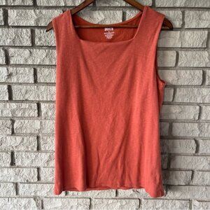 Women’s Duluth Trading Company Burnt Orange Square Neck Ribbed Blouse Size XL
